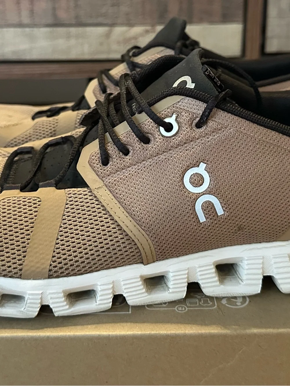 On Running Men’s Sneakers in Tan and Black